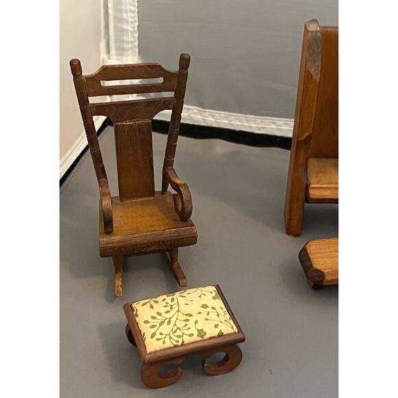 Dollhouse Miniature Wooden Furniture Mix Grandfather Clock Desk Rockers Lot - Picture 2 of 16